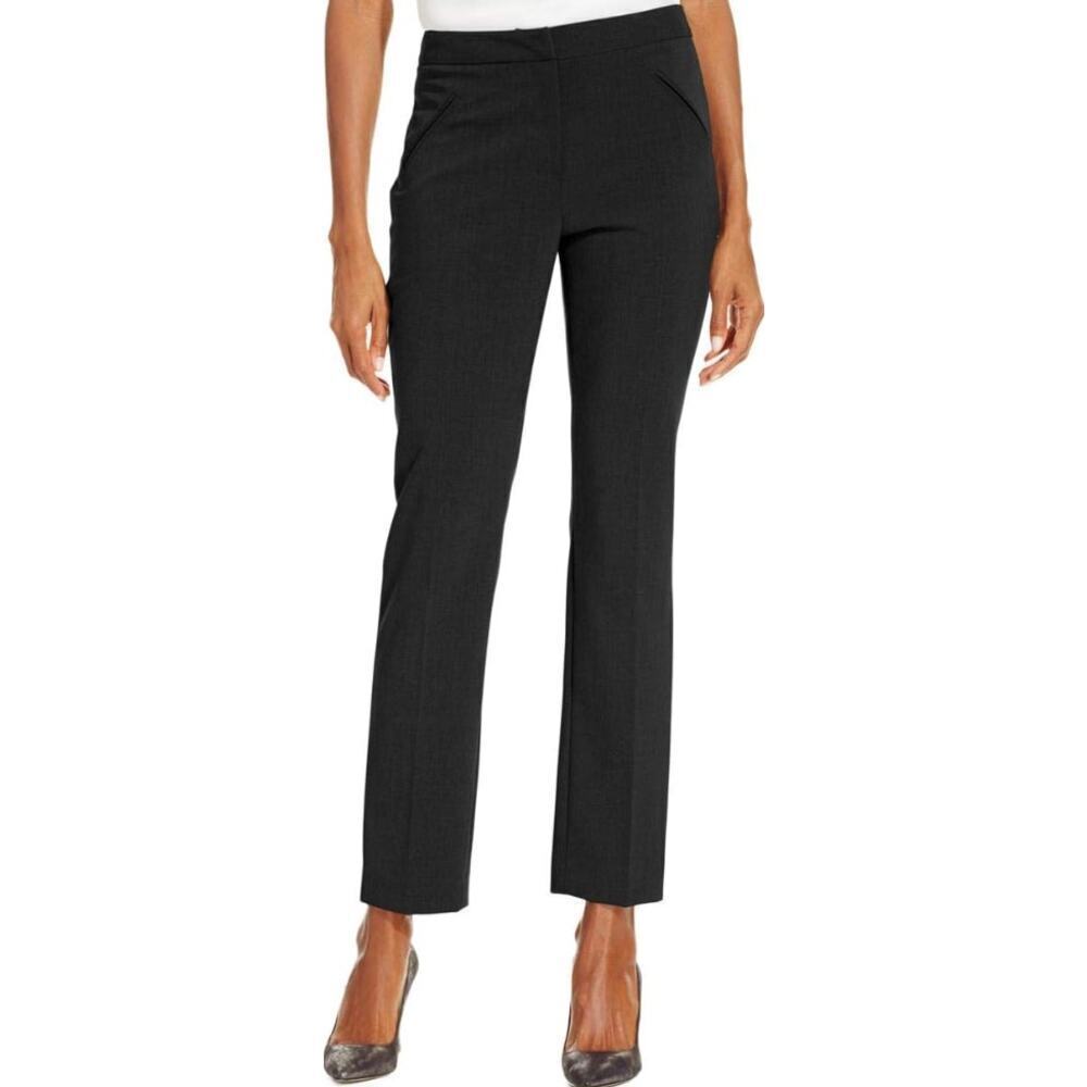 NWT Tahari Size 12 Low Rise Slim Leg Trouser Pants Navy Blue Professional Work
